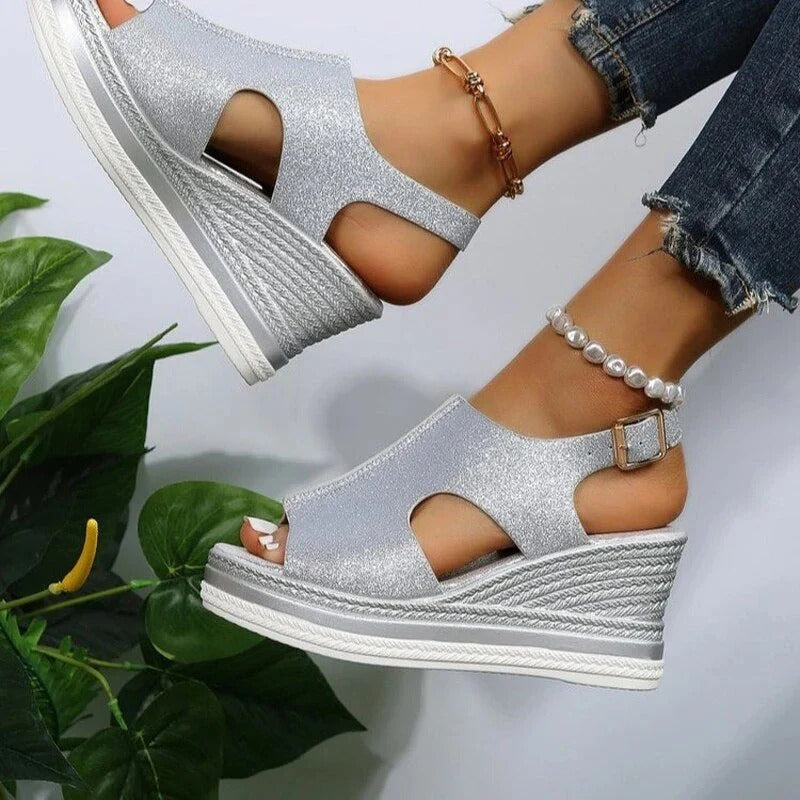 Sandalias de Plataforma con Correa al Tobillo para Mujer | Ideales para Uso Diario en Verano