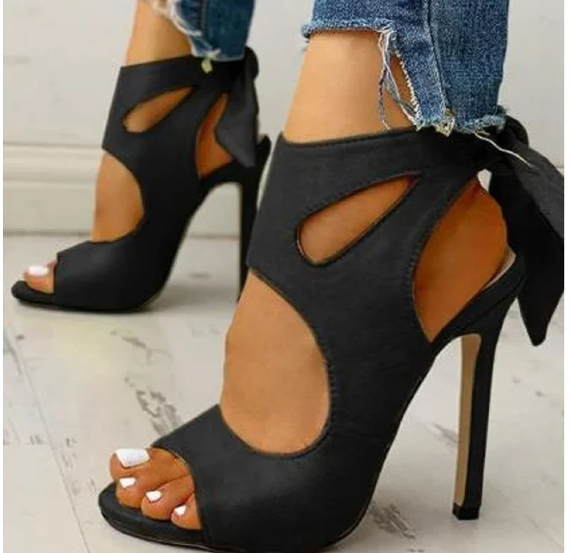 Sandalias de Tacón con Punta Abierta y Cordones al Tobillo para Mujer | Ideales para Eventos y Salidas Nocturnas