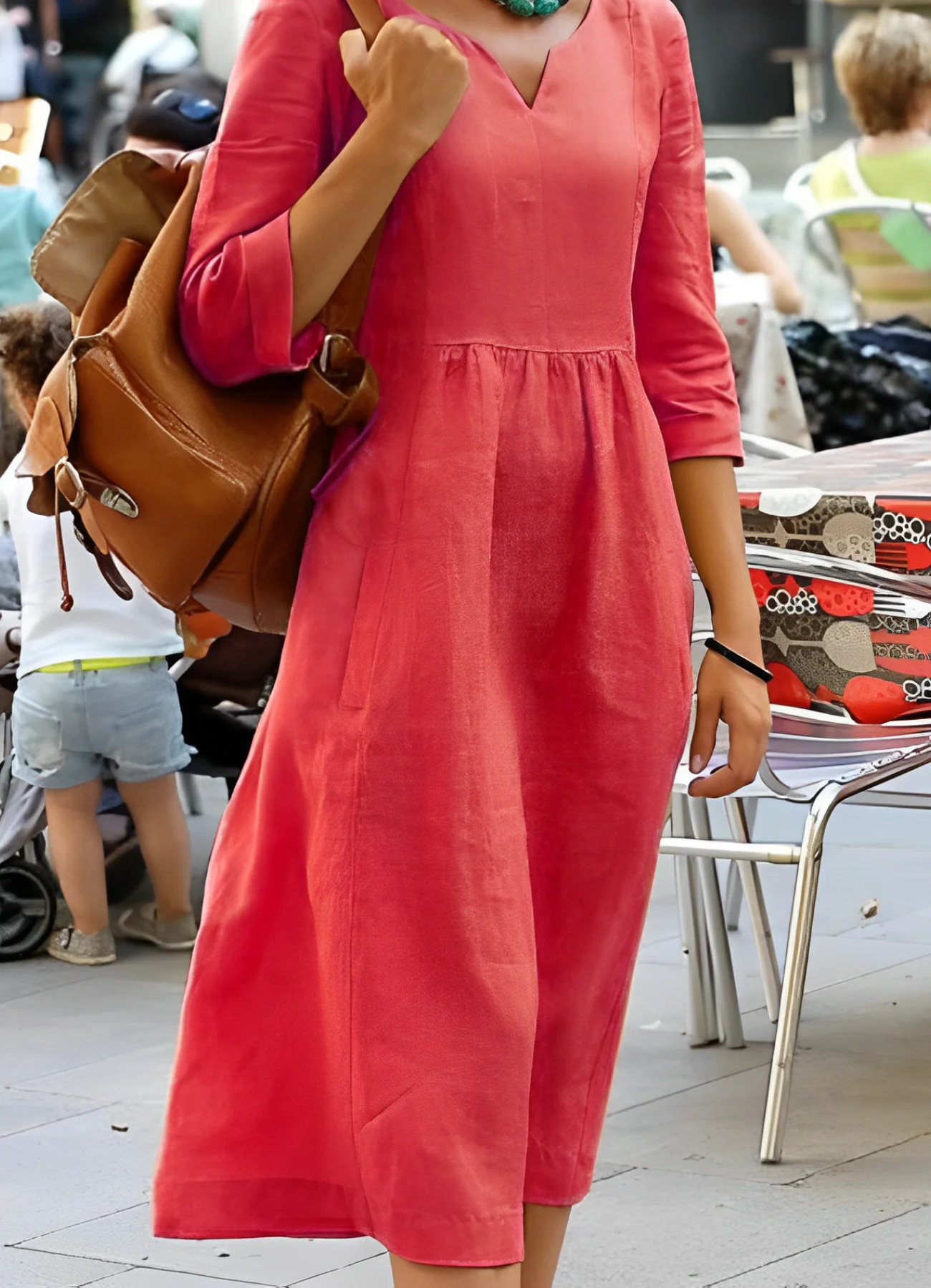 Vestido Con Detalles Bordados Y Botones Decorativos Para Mujer | Ideal Para Uso Diario Y Eventos De Temporada