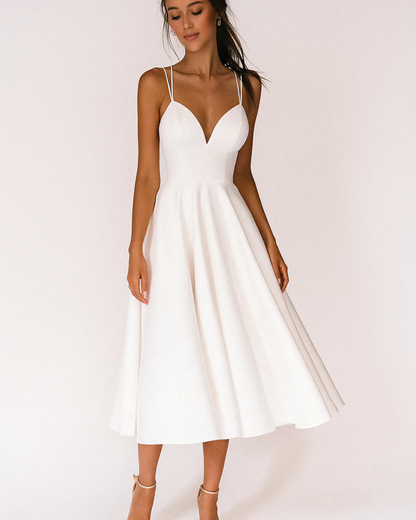 Vestido Midi Sin Tirantes Para Mujer | Ideal Para Bodas, Eventos Y Ocasiones Formales