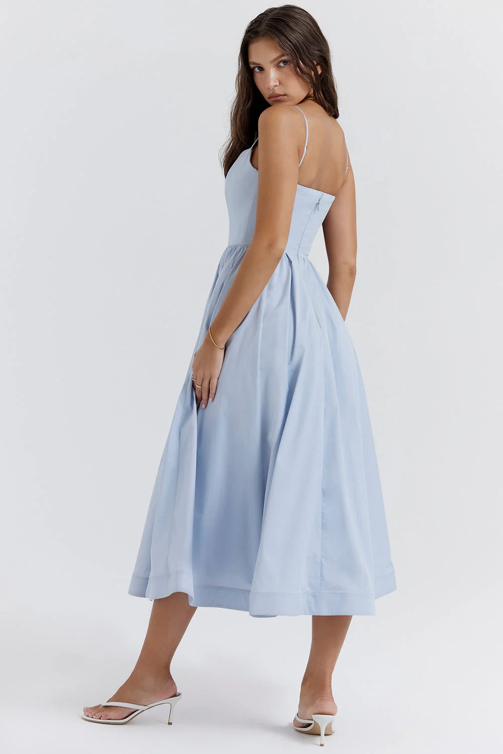 Vestido Midi Con Corte En A Sin Mangas Y Espalda Descubierta Para Mujer | Ideal Para Uso Diario Y Ocasiones