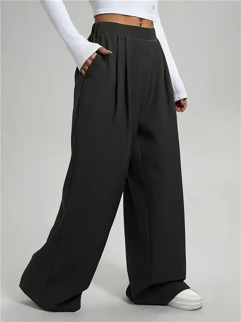 Pantalón de Talle Alto con Piernas Anchas para Mujer | Ideal para Uso Diario o Salidas Informales