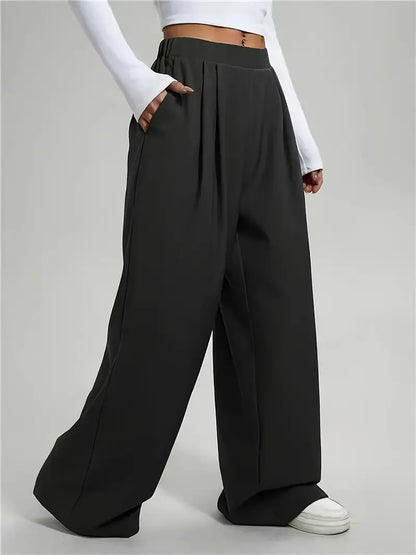 Pantalón de Talle Alto con Piernas Anchas para Mujer | Ideal para Uso Diario o Salidas Informales