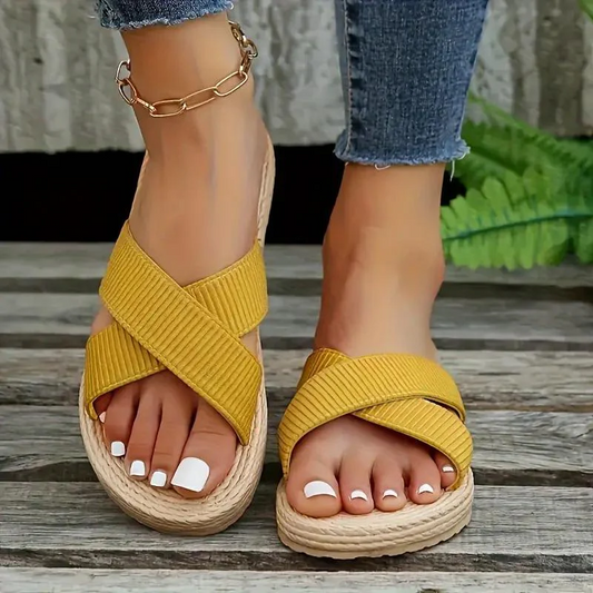 Sandalias Planas Con Diseño Abierto Para Mujer | Ideales Para Uso Diario En Temporadas Cálidas