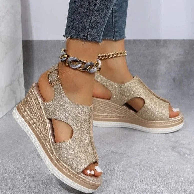 Sandalias de Plataforma con Correa al Tobillo para Mujer | Ideales para Uso Diario en Verano