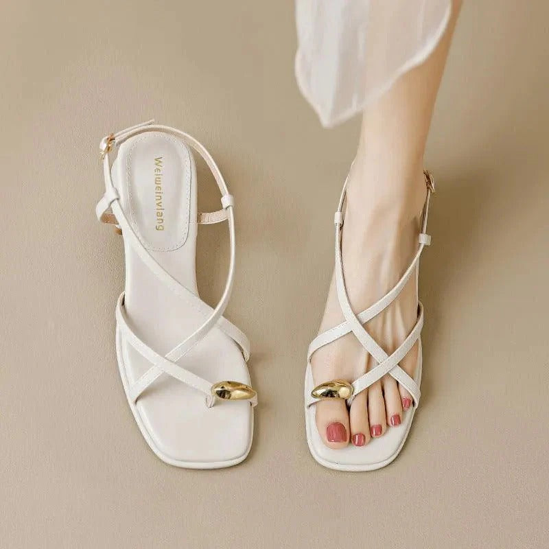 Sandalias Romanas Con Correa Elástica Para Mujer | Ideales Para Uso Diario Y Temporadas Cálidas