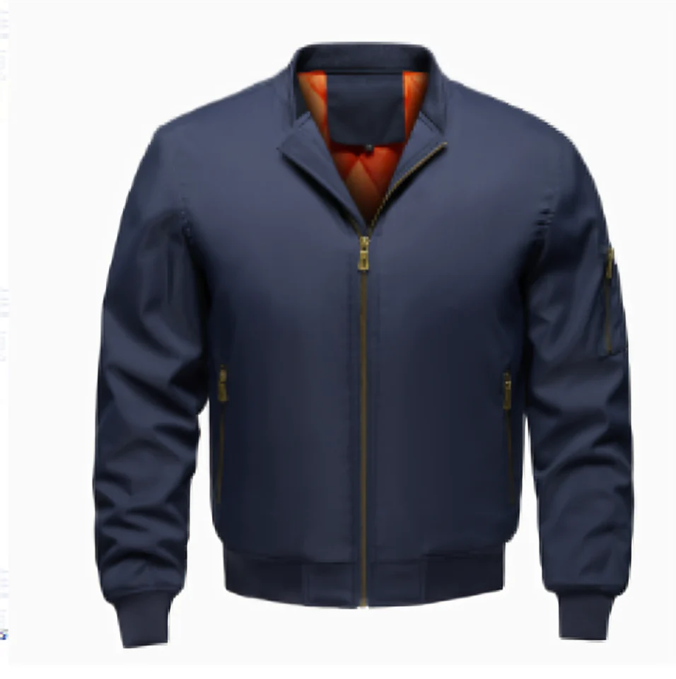 Bomber Con Cremallera Frontal Y Corte Recto Para Hombres | Ideal Para Uso Diario