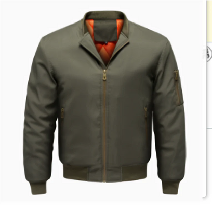 Bomber Con Cremallera Frontal Y Corte Recto Para Hombres | Ideal Para Uso Diario