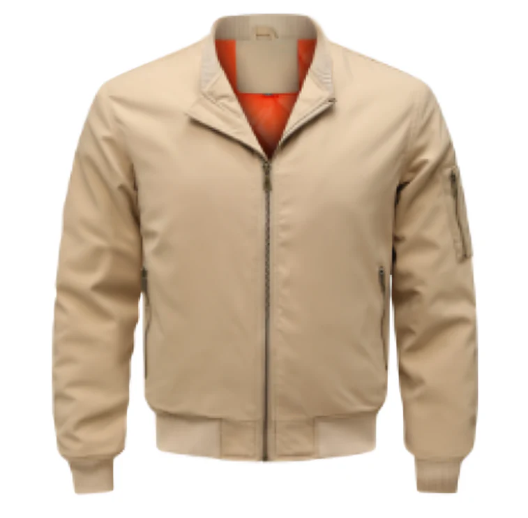 Bomber Con Cremallera Frontal Y Corte Recto Para Hombres | Ideal Para Uso Diario