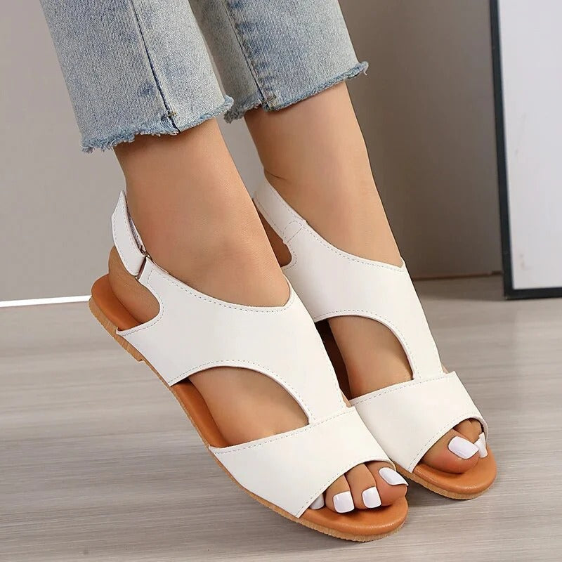 Sandalias Planas Con Diseño Abierto Y Estructura Slip-On Para Mujer | Ideal Para Uso Diario