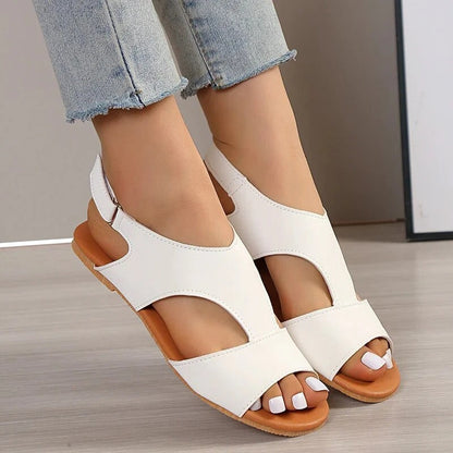 Sandalias Planas Con Diseño Abierto Y Estructura Slip-On Para Mujer | Ideal Para Uso Diario