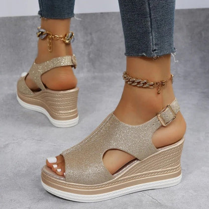 Sandalias de Plataforma con Correa al Tobillo para Mujer | Ideales para Uso Diario en Verano