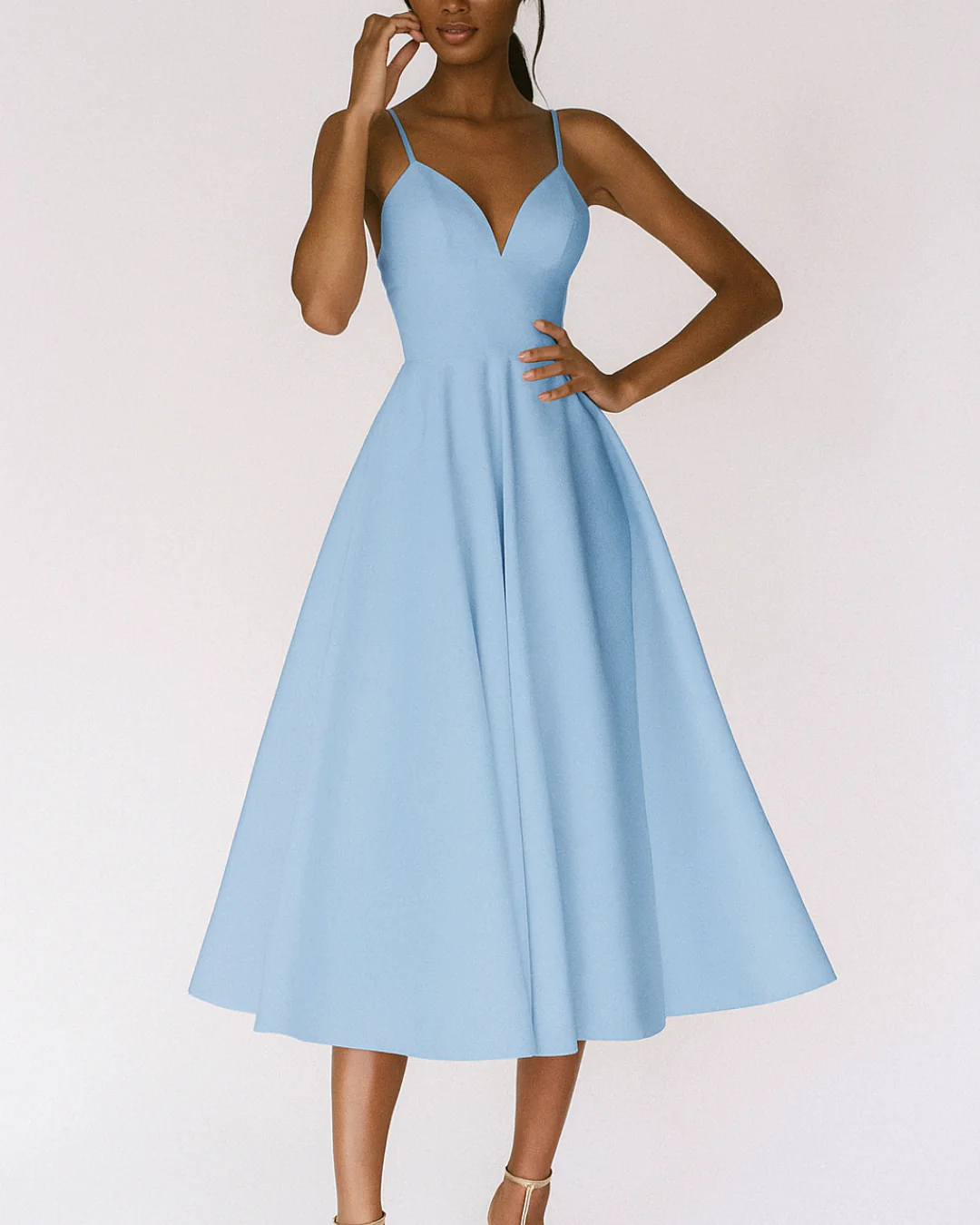 Vestido Midi Sin Tirantes Para Mujer | Ideal Para Bodas, Eventos Y Ocasiones Formales