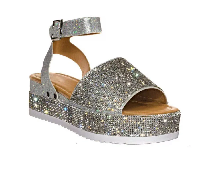 Sandalias con Cuña y Correa Ajustable al Tobillo para Mujer | Ideales para Uso Diario en Verano