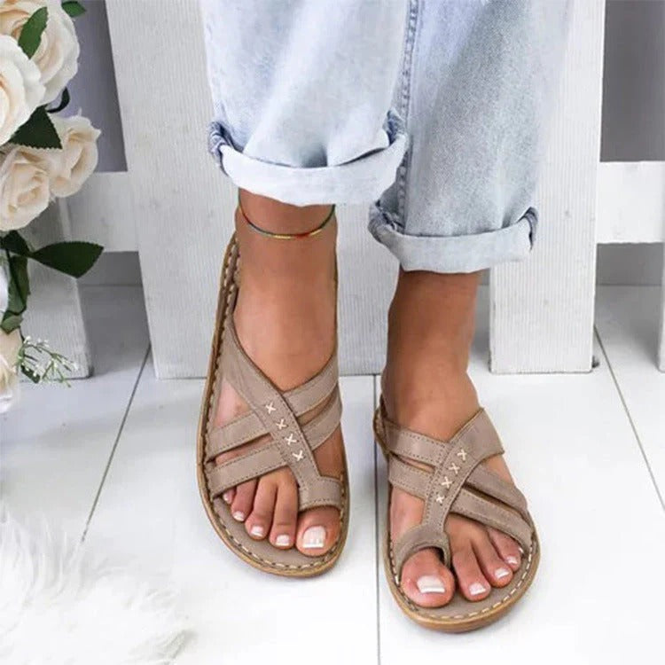 Sandalias Abiertas con Tiras Cruzadas para Mujer | Ideales para Uso Diario en Verano