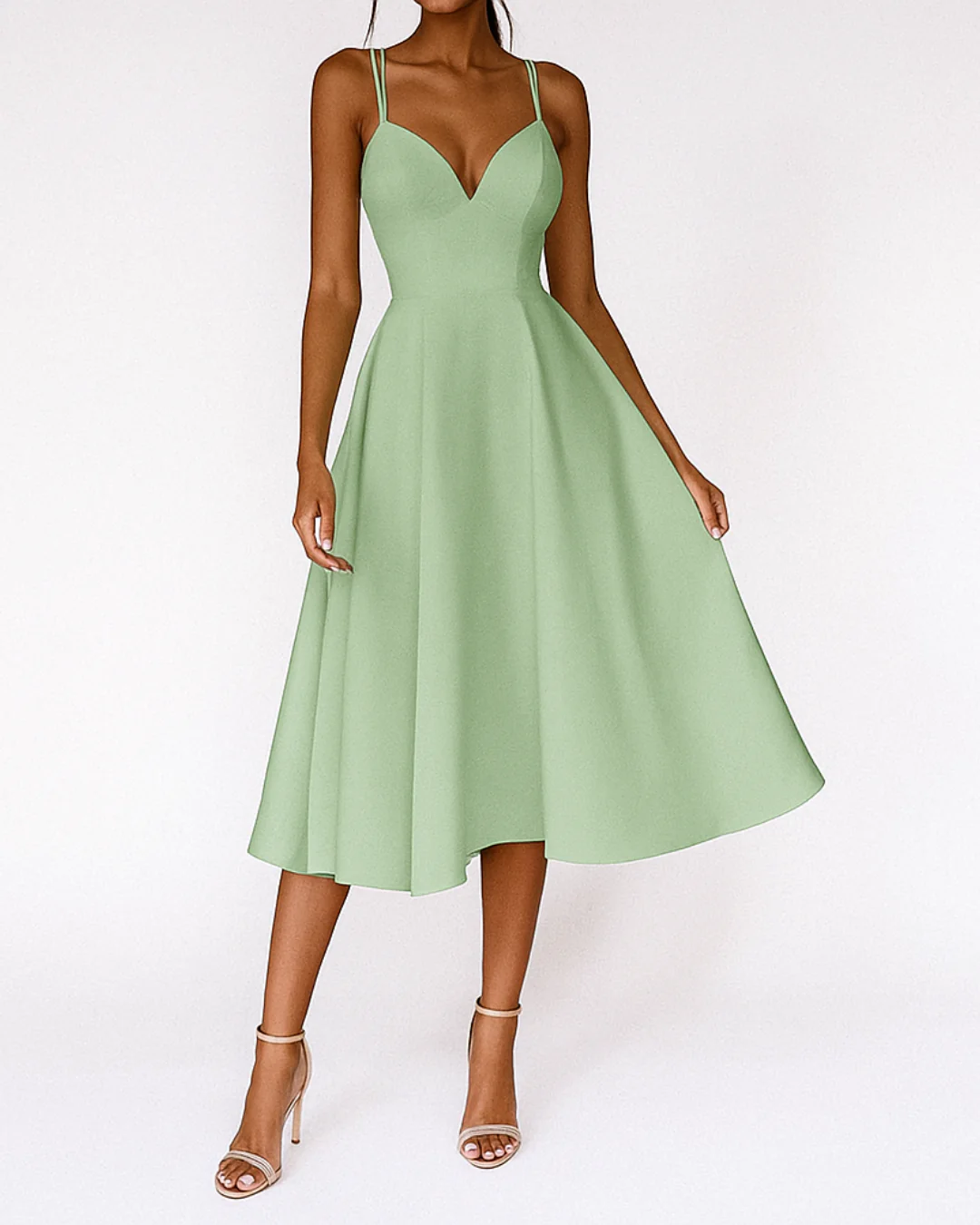 Vestido Midi Sin Tirantes Para Mujer | Ideal Para Bodas, Eventos Y Ocasiones Formales