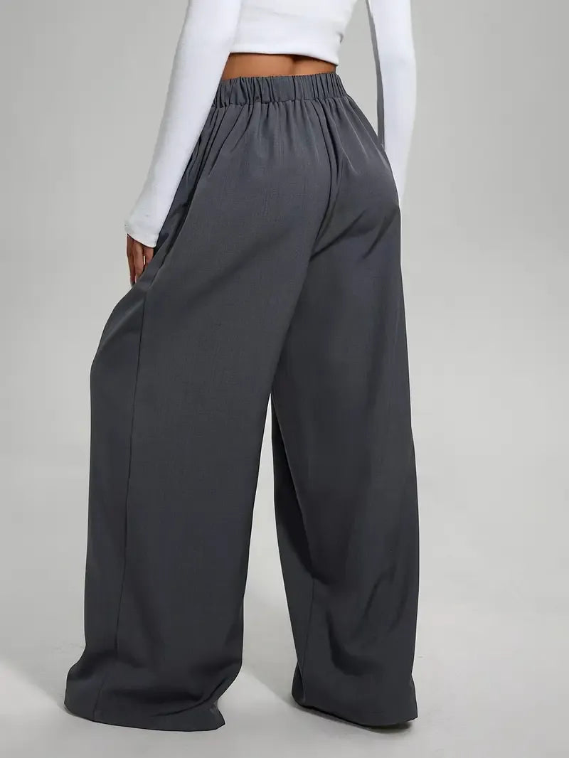 Pantalón de Talle Alto con Piernas Anchas para Mujer | Ideal para Uso Diario o Salidas Informales