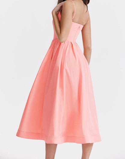 Vestido Midi Con Corte En A Sin Mangas Y Espalda Descubierta Para Mujer | Ideal Para Uso Diario Y Ocasiones