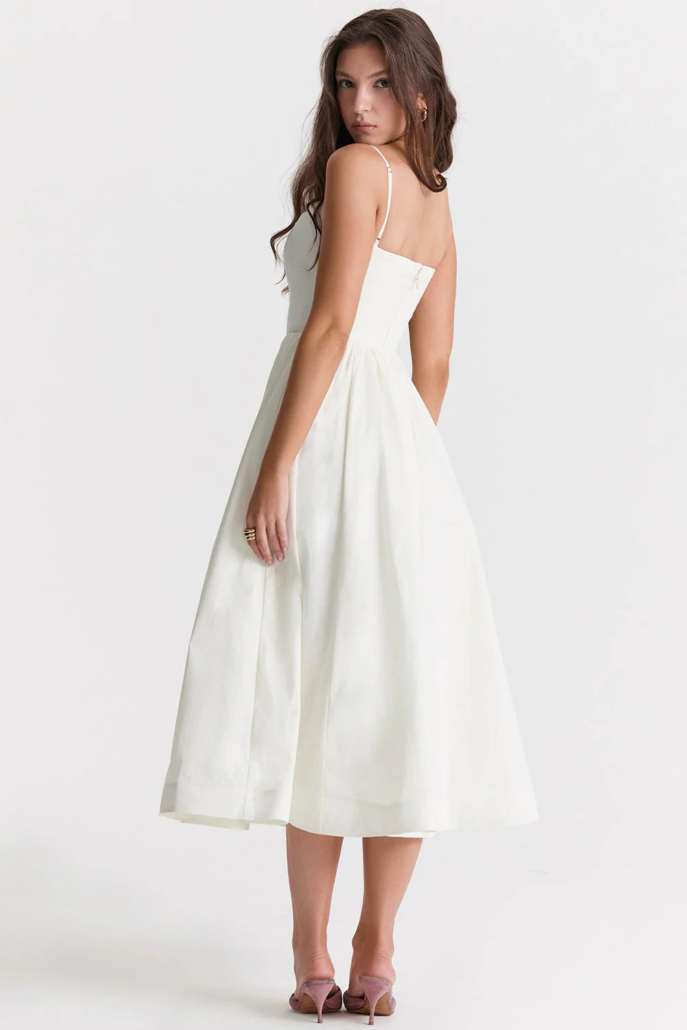 Vestido Midi Con Corte En A Sin Mangas Y Espalda Descubierta Para Mujer | Ideal Para Uso Diario Y Ocasiones
