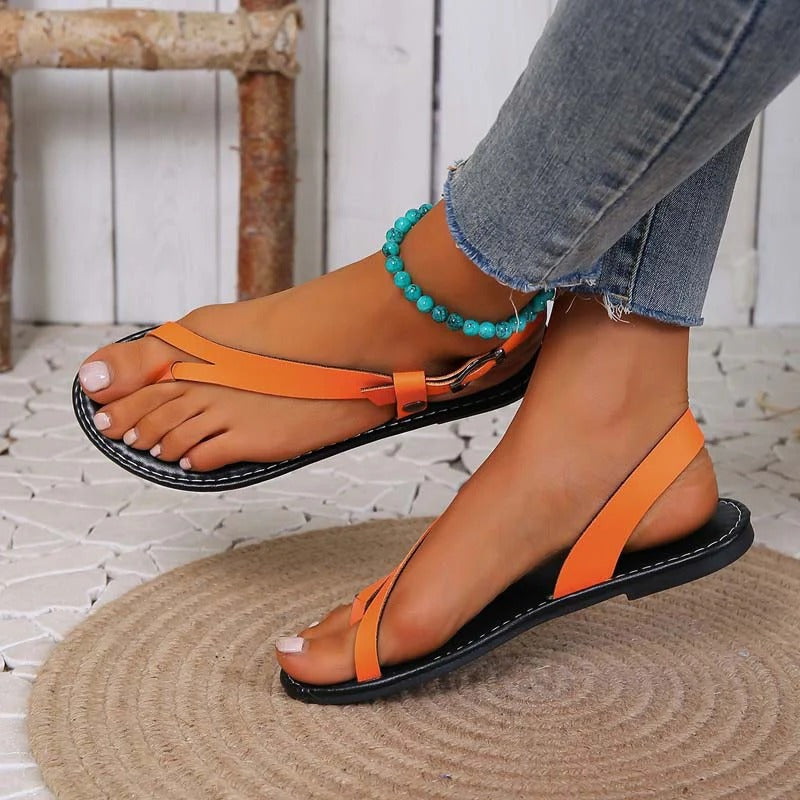 Sandalias Planas con Tiras Múltiples para Mujer | Ideales para Uso Diario en Verano