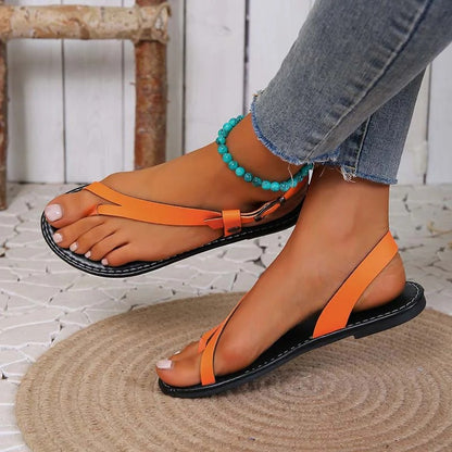 Sandalias Planas con Tiras Múltiples para Mujer | Ideales para Uso Diario en Verano