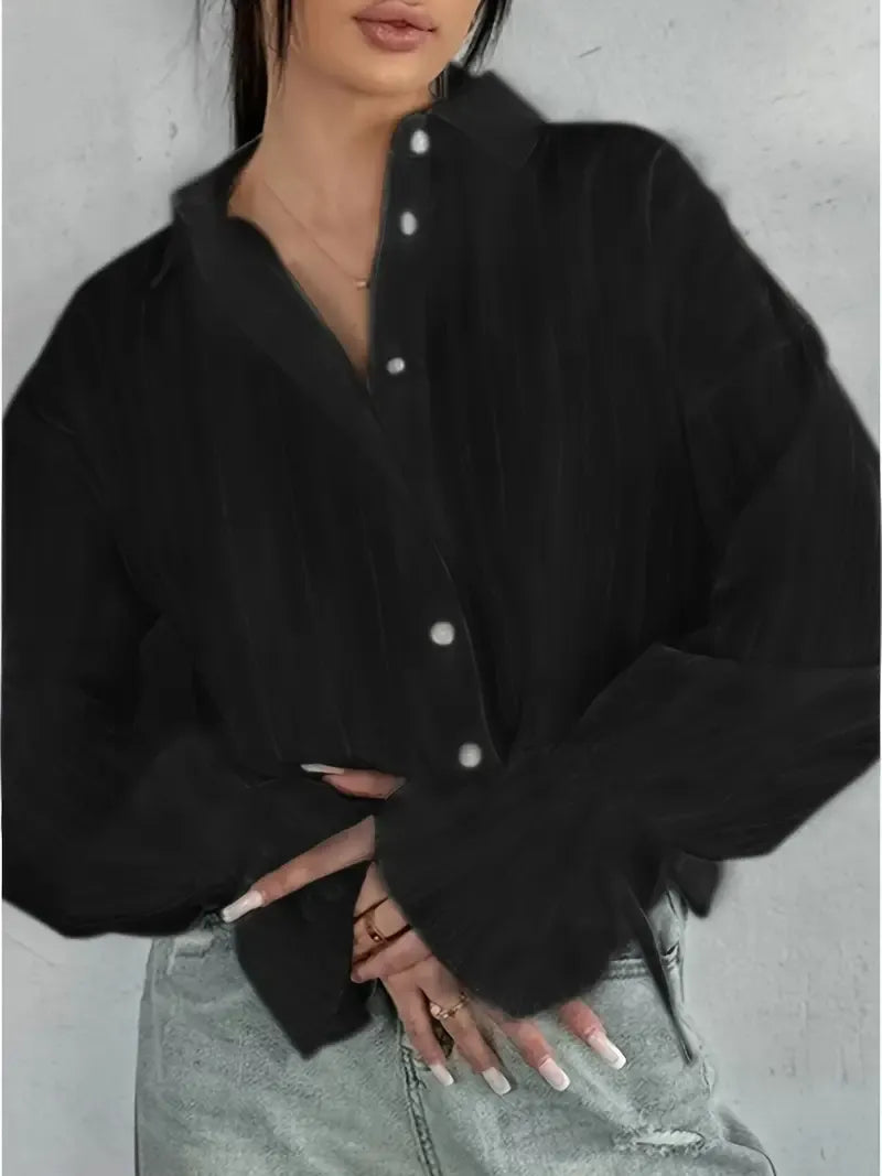 Blusa Con Detalle De Encaje Vertical Y Botones Para Mujer | Ideal Para Trabajo Y Uso Diario