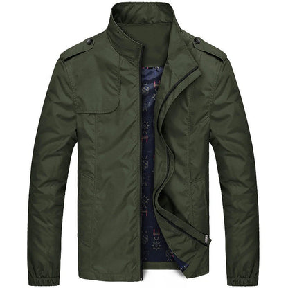 Chaqueta Con Cierre De Cremallera Frontal Y Cuello Alto Para Hombres | Ideal Para Uso Diario
