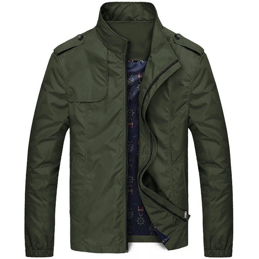 Chaqueta Con Cierre De Cremallera Frontal Y Cuello Alto Para Hombres | Ideal Para Uso Diario