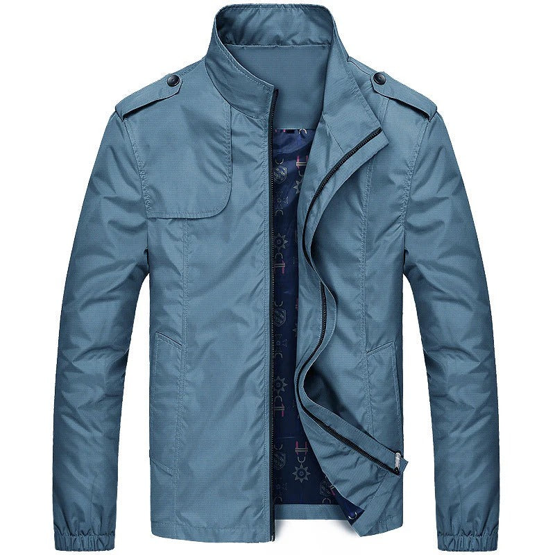 Chaqueta Con Cierre De Cremallera Frontal Y Cuello Alto Para Hombres | Ideal Para Uso Diario