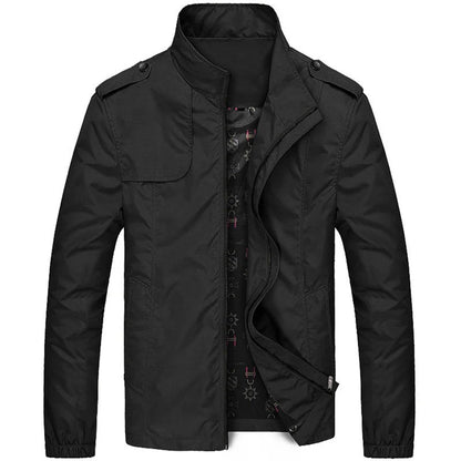 Chaqueta Con Cierre De Cremallera Frontal Y Cuello Alto Para Hombres | Ideal Para Uso Diario