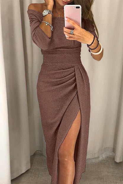 Vestido Midi Con Lentejuelas Y Abertura Lateral Para Mujer | Ideal Para Eventos De Noche Y Ocasiones Especiales