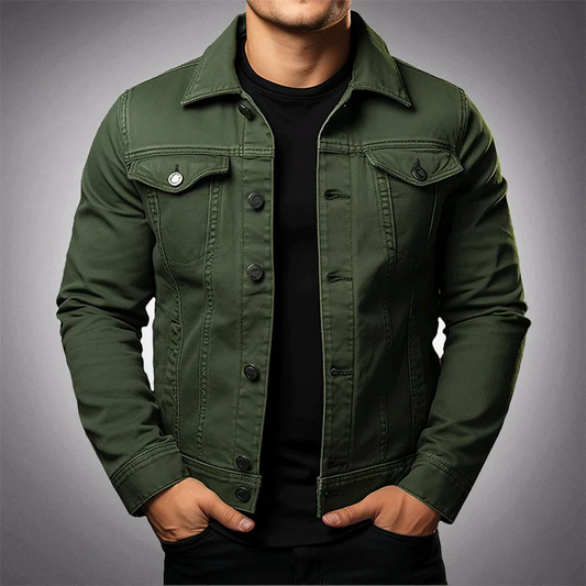 Chaqueta Con Cierre De Botones Frontal Y Corte Ajustado Para Hombres | Ideal Para Uso Diario