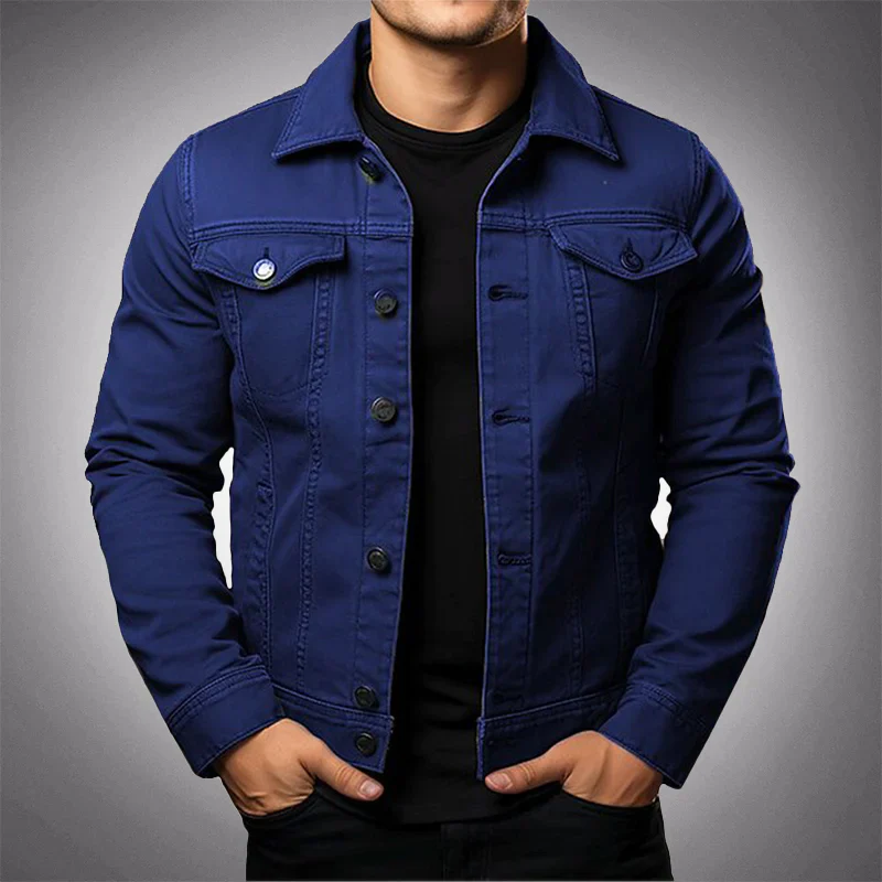Chaqueta Con Cierre De Botones Frontal Y Corte Ajustado Para Hombres | Ideal Para Uso Diario