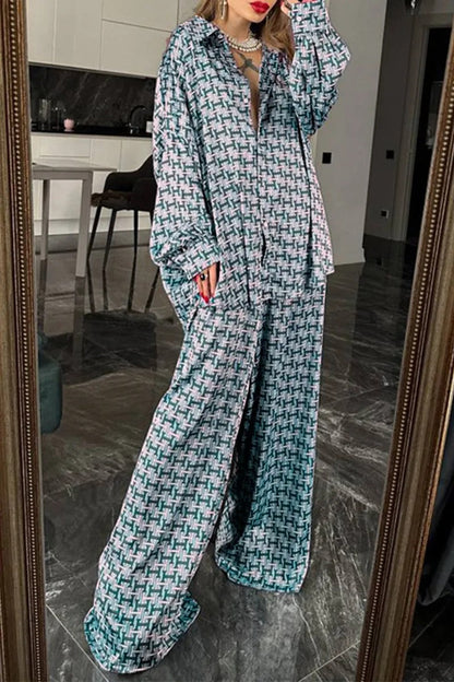 Conjunto De Dos Piezas Con Camisa De Manga Larga y Pantalón para Adultos | Ideal para Uso Diario O Descanso En Casa