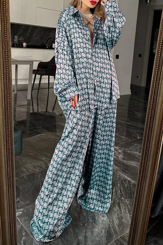 Conjunto De Dos Piezas Con Camisa De Manga Larga y Pantalón para Adultos | Ideal para Uso Diario O Descanso En Casa