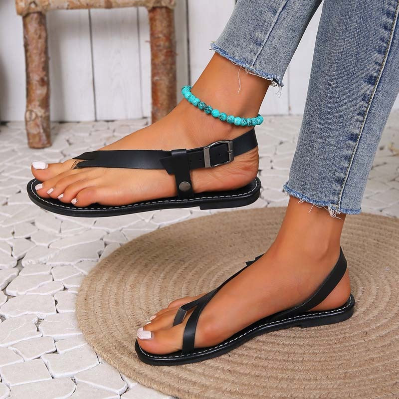 Sandalias Planas con Tiras Múltiples para Mujer | Ideales para Uso Diario en Verano