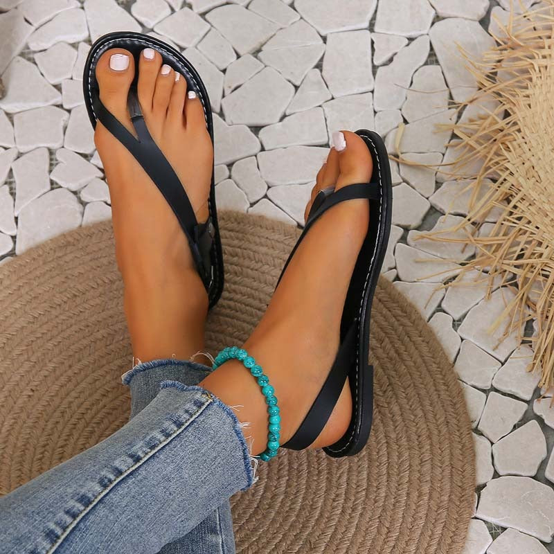 Sandalias Planas con Tiras Múltiples para Mujer | Ideales para Uso Diario en Verano