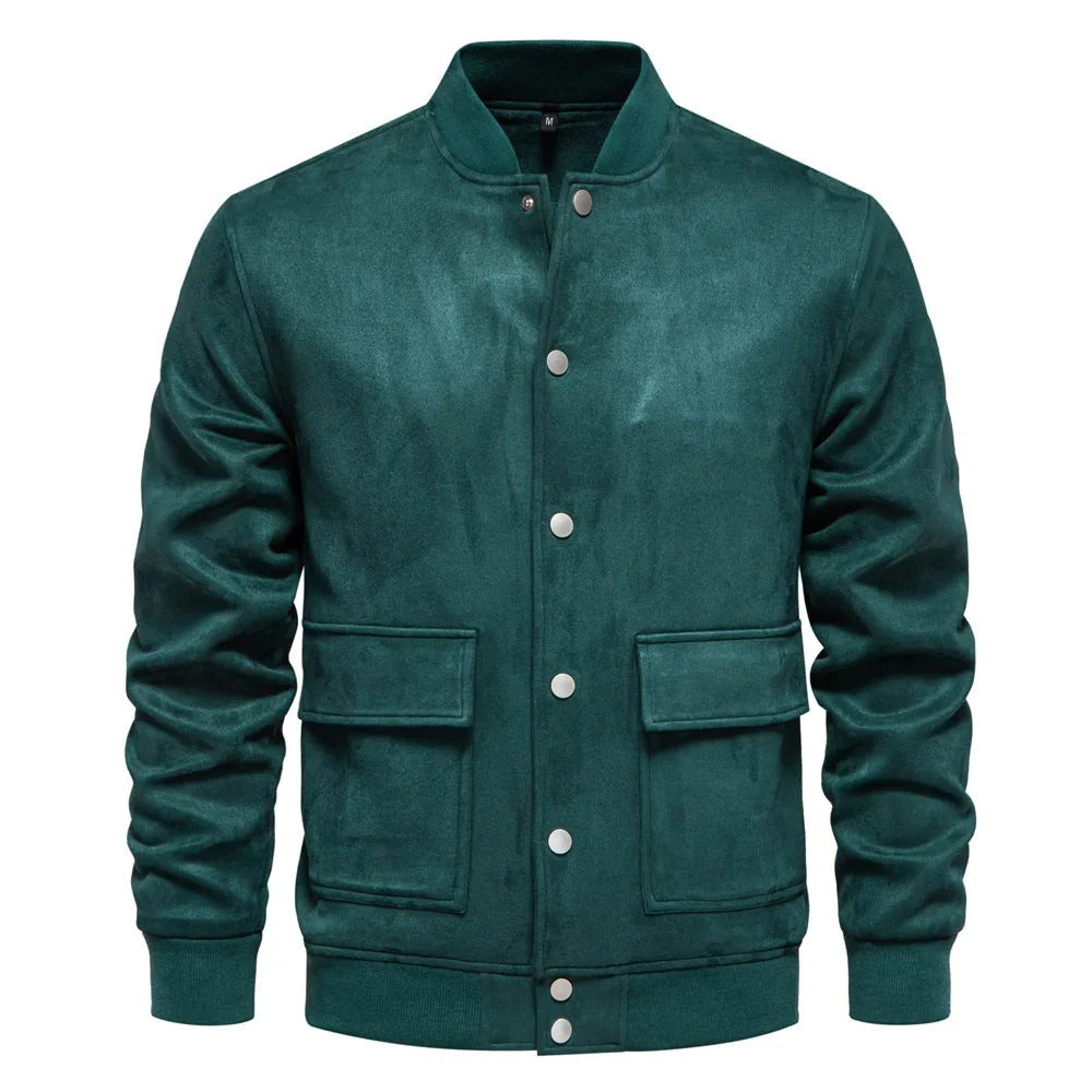 Bomber Con Cierre De Cremallera Frontal Y Bolsillos Múltiples Para Hombres | Ideal Para Uso Diario