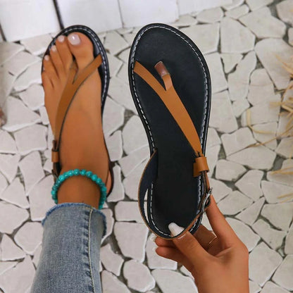 Sandalias Planas con Tiras Múltiples para Mujer | Ideales para Uso Diario en Verano