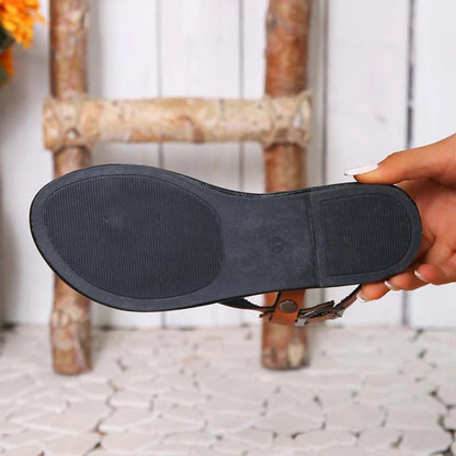 Sandalias Planas con Tiras Múltiples para Mujer | Ideales para Uso Diario en Verano
