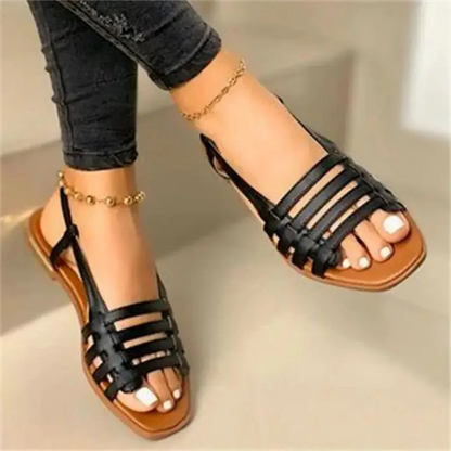 Sandalias Planas con Tirantes Frontales para Mujer | Ideal para Uso Diario en Verano