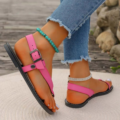Sandalias Planas con Tiras Múltiples para Mujer | Ideales para Uso Diario en Verano