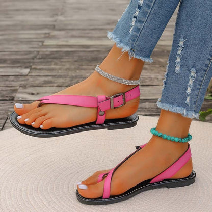Sandalias Planas con Tiras Múltiples para Mujer | Ideales para Uso Diario en Verano