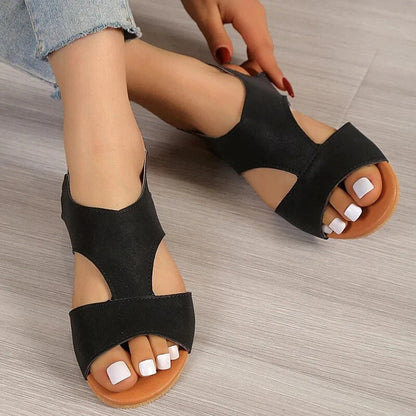 Sandalias Planas Con Diseño Abierto Y Estructura Slip-On Para Mujer | Ideal Para Uso Diario