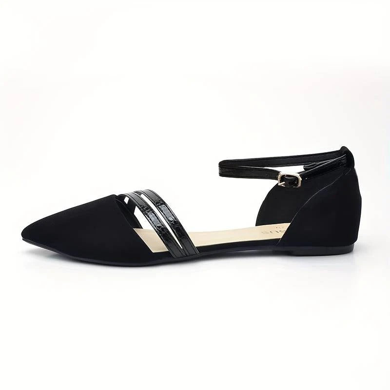Zapatos Planos Con Punta Cerrada Y Correa De Tobillo Para Mujer | Ideales Para Uso Diario Y Ocasiones Semi Formales