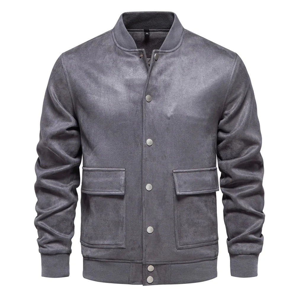 Bomber Con Cierre De Cremallera Frontal Y Bolsillos Múltiples Para Hombres | Ideal Para Uso Diario
