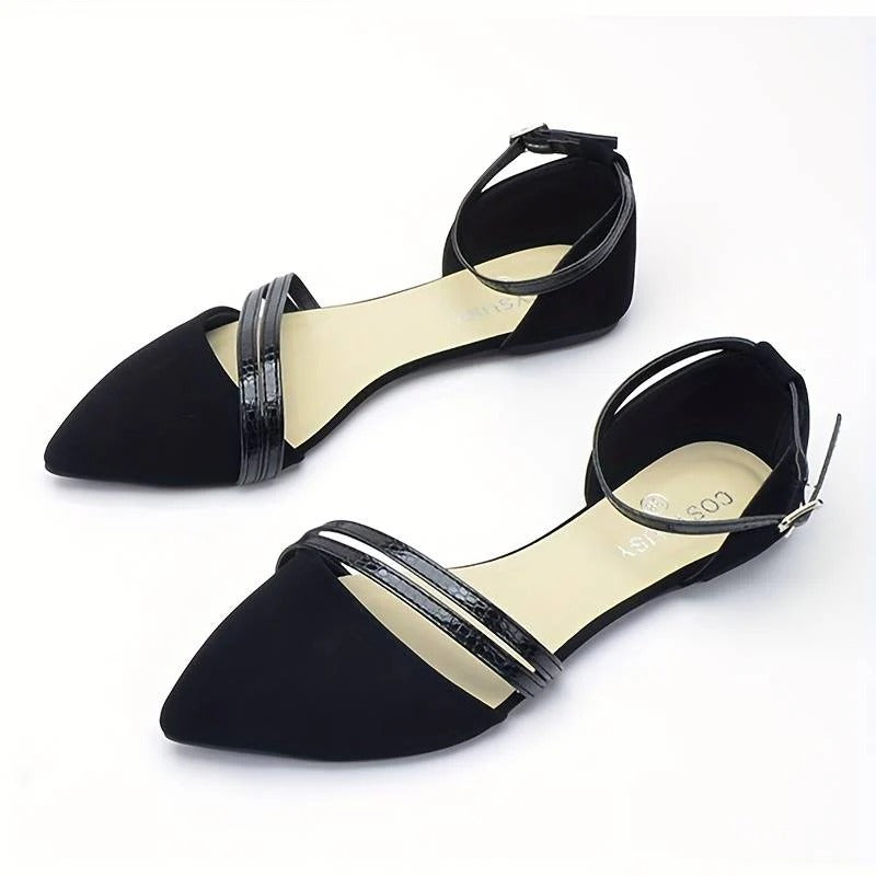 Zapatos Planos Con Punta Cerrada Y Correa De Tobillo Para Mujer | Ideales Para Uso Diario Y Ocasiones Semi Formales