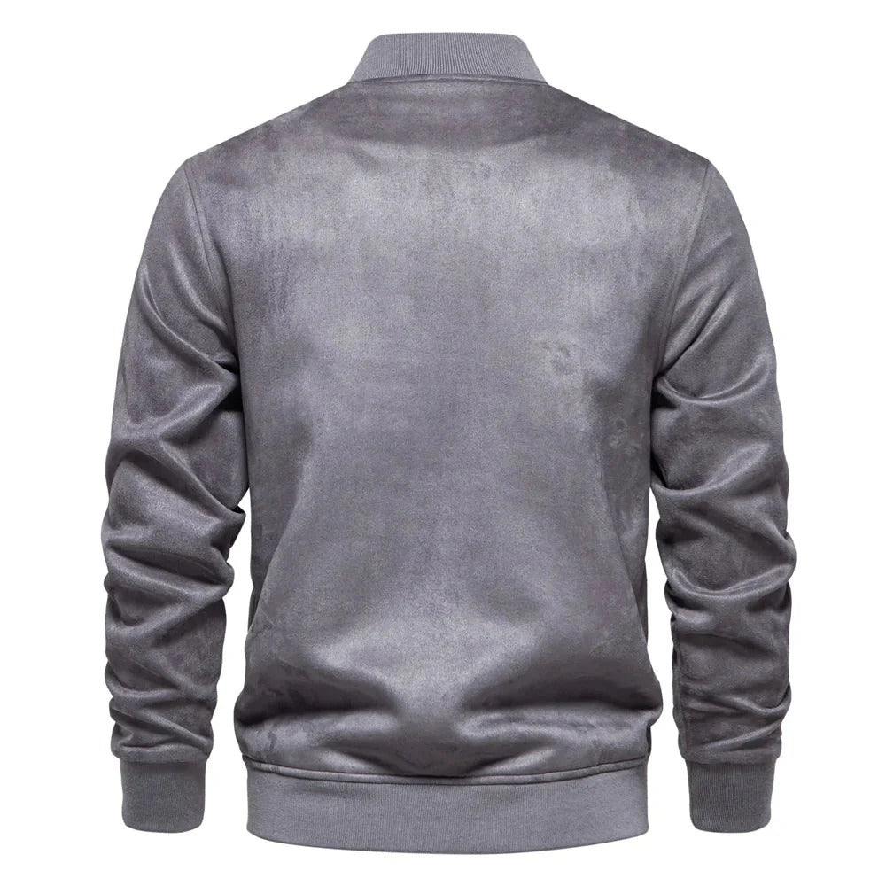 Bomber Con Cierre De Cremallera Frontal Y Bolsillos Múltiples Para Hombres | Ideal Para Uso Diario
