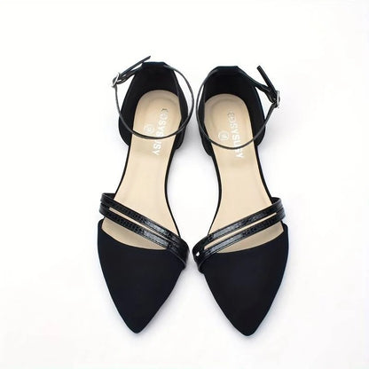 Zapatos Planos Con Punta Cerrada Y Correa De Tobillo Para Mujer | Ideales Para Uso Diario Y Ocasiones Semi Formales