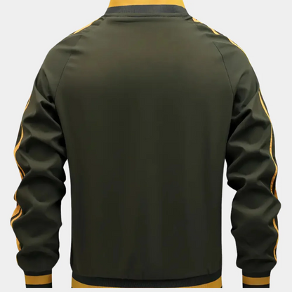 Chaqueta Varsity Con Cierre De Cremallera Frontal Y Bolsillos Funcionales Para Hombres | Ideal Para Uso Diario